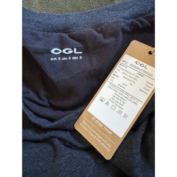 NWT OGL Non Itchy Wool Blend Boatneck Brami Long Sleeve Heather Black Size Small - Picture 9 of 9
